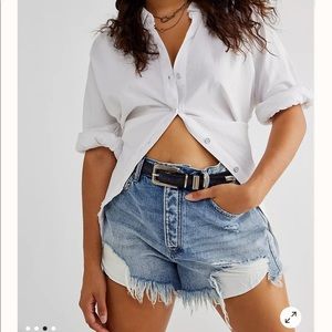 Free People CRVY Loving Good Vibrations Shorts